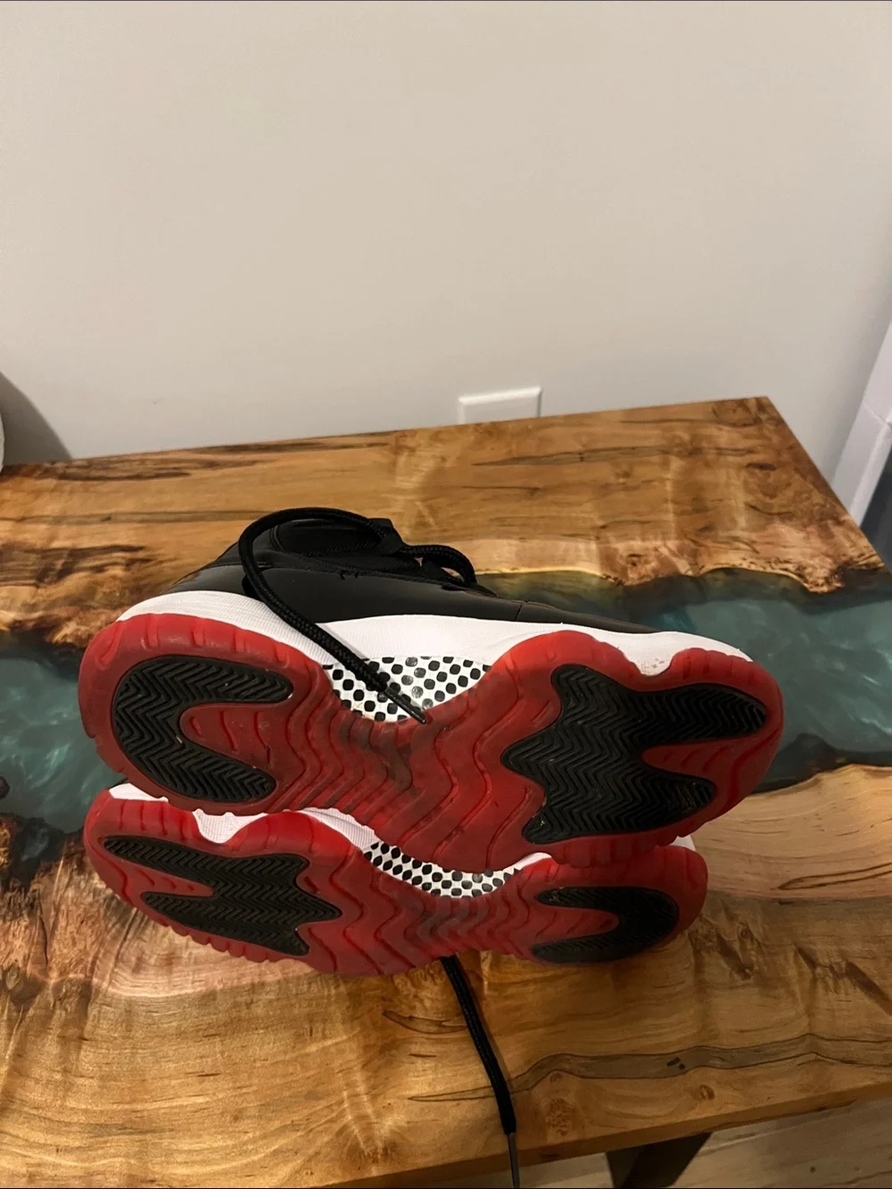 Jordan 11 Retro Playoff Bred Black and Red High-Top Sneakers